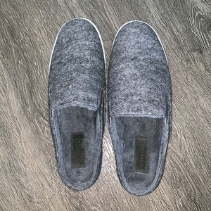 Vince Shearling Lined Verrell Slide Mule Sneakers, Felt Pewter size 7.5